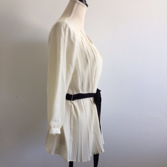 J Peterman Ivory Pleated Blouse M - Picture 7 of 12